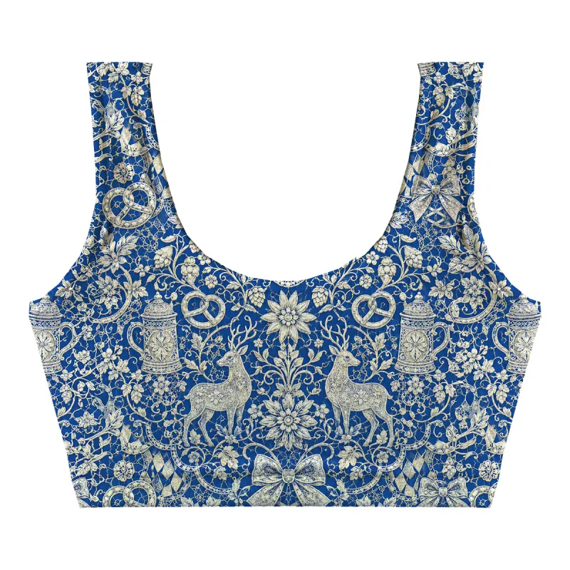 Blue Wiesn Crop Top
