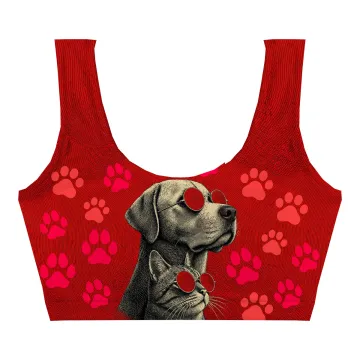 Cat And Dog Crop Top