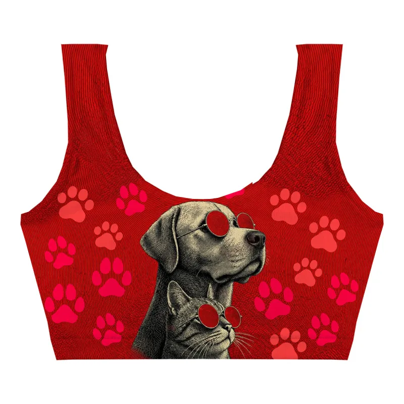 Cat And Dog Crop Top