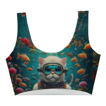 Diving Cat Crop Top