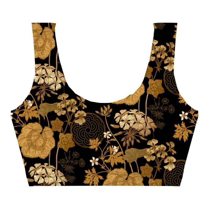 Gold Foliage Crop Top