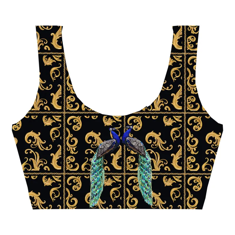 Golden Peacocks Crop Top