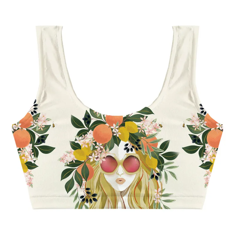 Orange Glasses Crop Top