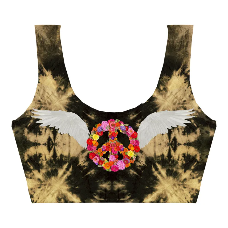 Peace Wings Gold Crop Top