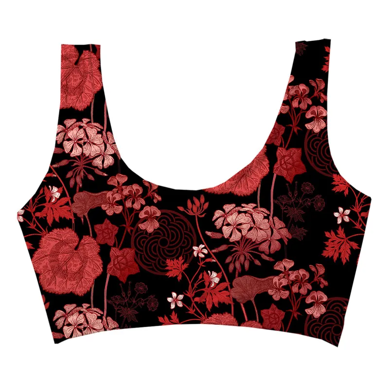 Red Foliage Crop Top