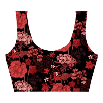Red Foliage Crop Top