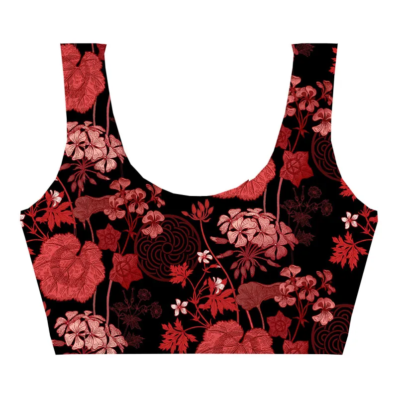 Red Foliage Crop Top
