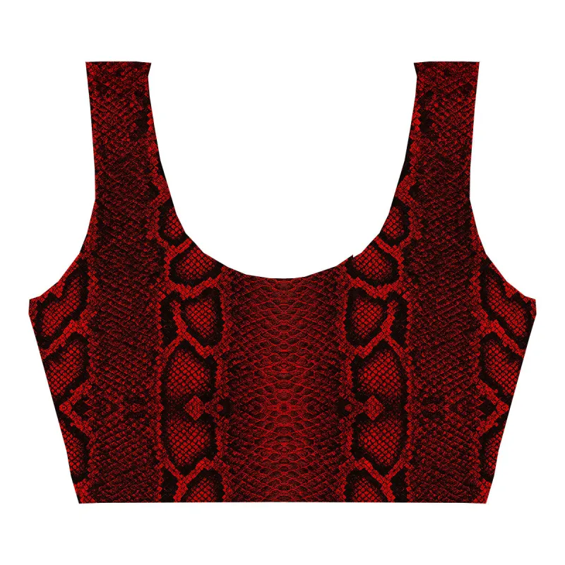 Red Phyton Crop Top