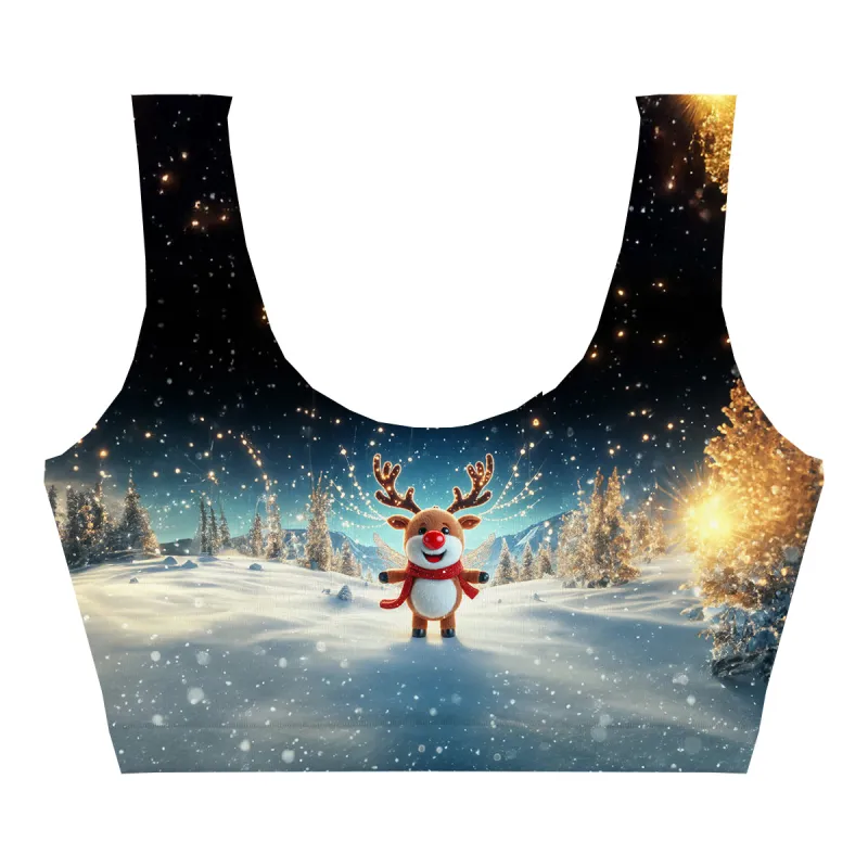 Snowy Reindeer Crop Top