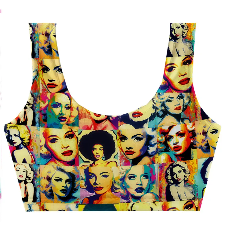 Women Faces Crop Top
