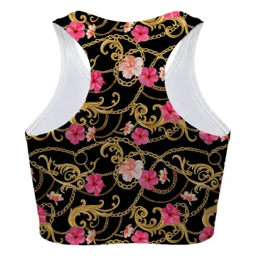 Flower Gold Chain Sport Bra
