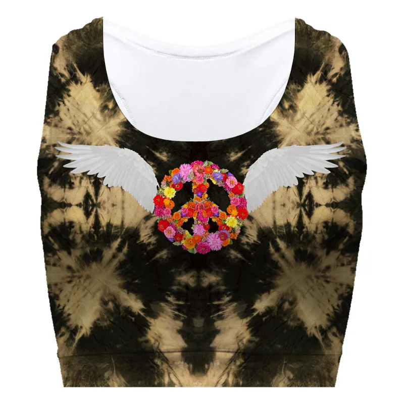 Peace Wings Gold Sport Bra
