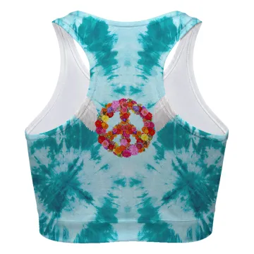 Peace Wings Turquoise Sport Bra