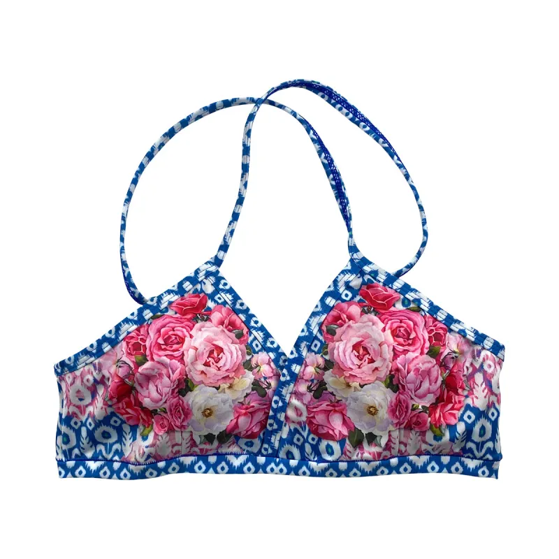 Batik Blue Flowers Top Cross