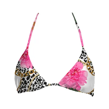 Leopard Flowers Top Triangle